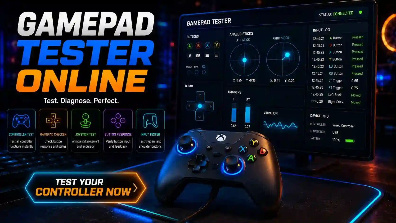 Gamepad Tester Online Test Your Controller Buttons, Joystick, Drift & Vibration (No Download) 1 Gamepad Tester